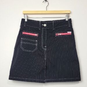 ABACUS WOMEN'S Y2K SKORT BLACK AND WHITE STRIPED POCKET GOLF LEISURE
